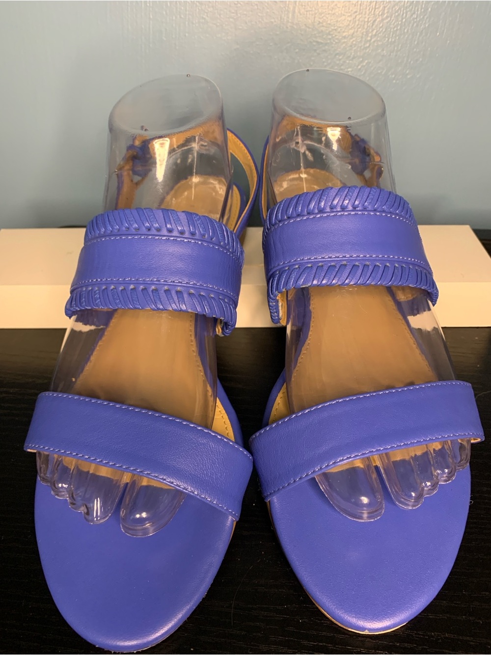 Talbots Blue Double-Strap Flat Sandals
